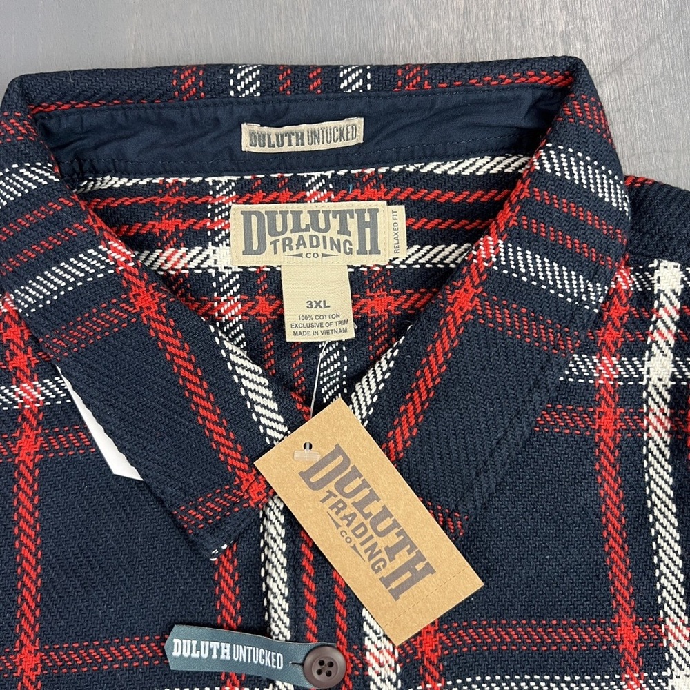 Duluth Trading Co Blue and Red Plaid Casual Shirt